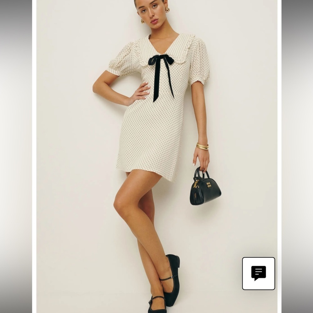 Reformation Kaylia Dress Size 4 Salt And Pepper NWT